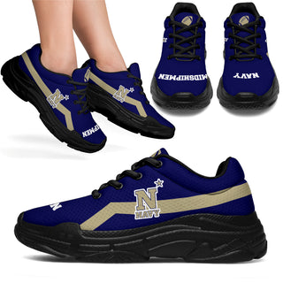 Edition Chunky Sneakers With Line Navy Midshipmen Shoes