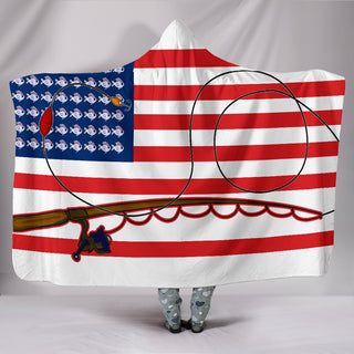 Fishing Flag Hooded Blankets