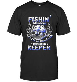 Fishin' Is Like Dating T Shirt As Fishing Gift