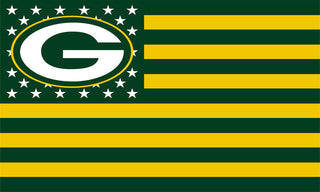 Big Green Bay Packers Flag with Yellow and Green Line