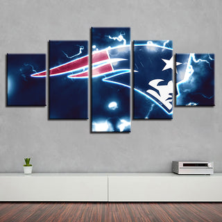 Home Decor Art 5 Pcs New England Patriots Canvas Painting Prints Wall