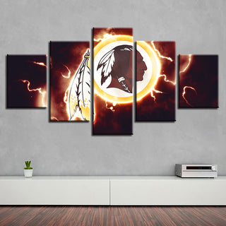 Canvas Home Decor 5 Pcs Washington Redskins Spray Painting Prints Wall Art