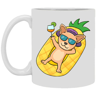 Pineapple Pool Float Beach Pattern Chihuahua Mugs