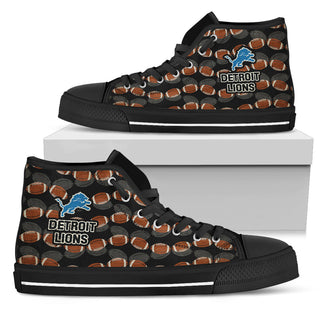 Wave Of Ball Detroit Lions High Top Shoes