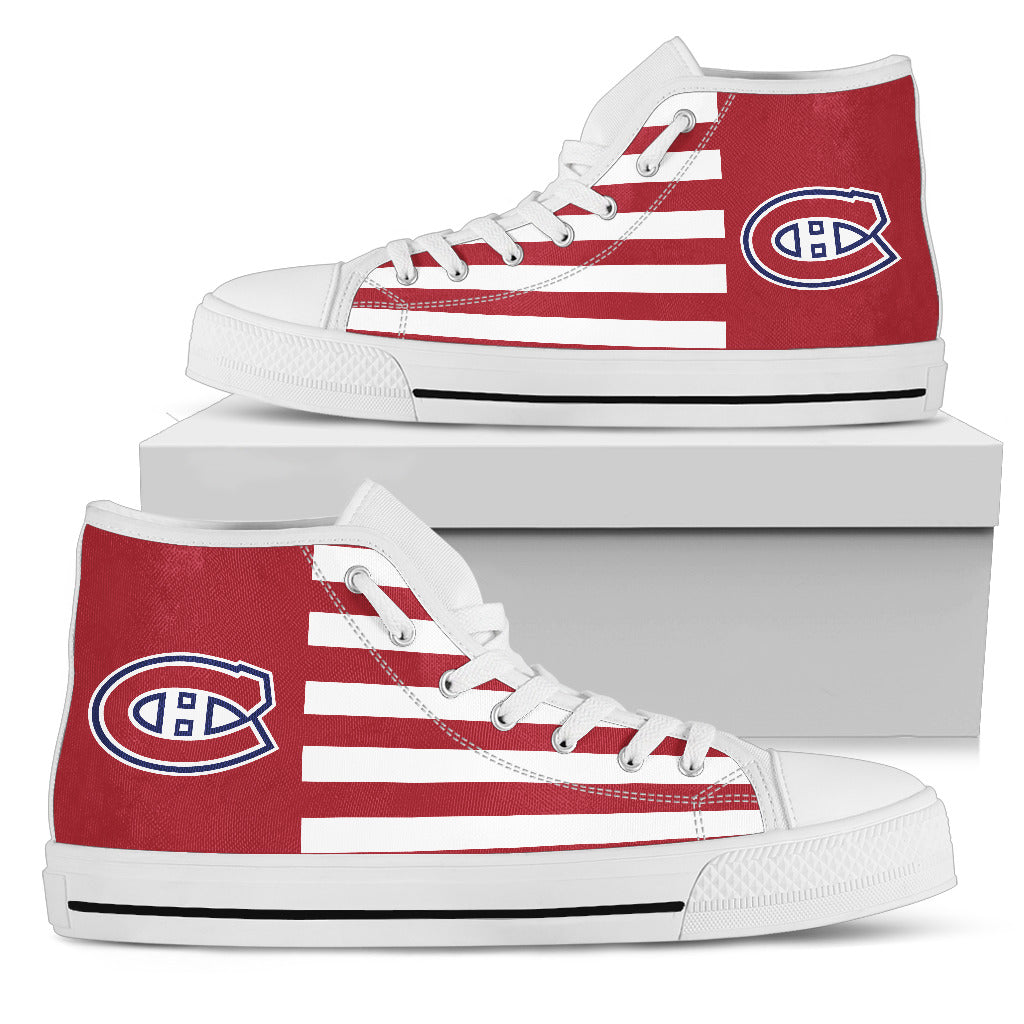 American Flag Montreal Canadiens High Top Shoes