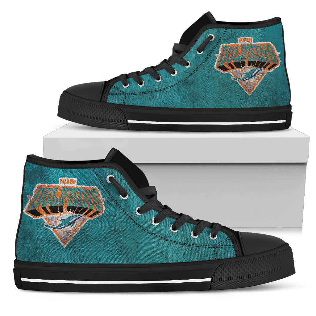 3D Simple Logo Miami Dolphins High Top Shoes