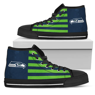 American Flag Seattle Seahawks High Top Shoes