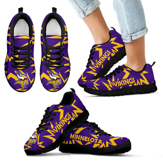 Zig Zag Circle Dizzy Excellent Nice Logo Minnesota Vikings Sneakers