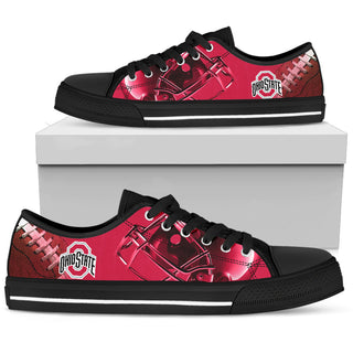 Artistic Scratch Of Ohio State Buckeyes Low Top Shoes