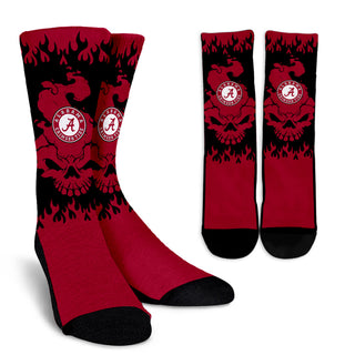 Alabama Crimson Tide Colorful Skull Socks