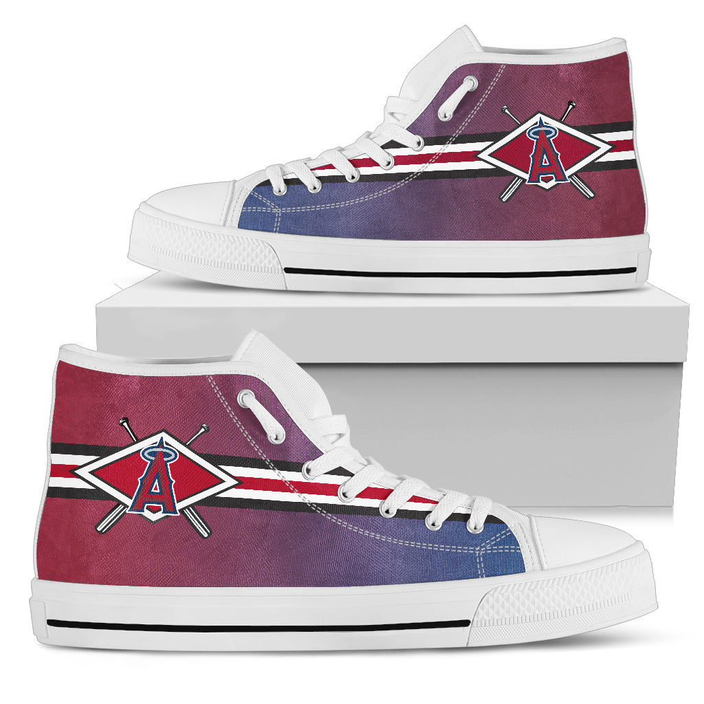 Double Stick Check Los Angeles Angels High Top Shoes