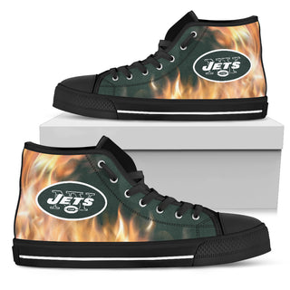 Fighting Like Fire New York Jets High Top Shoes