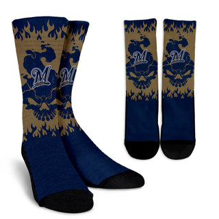 Milwaukee Brewers Colorful Skull Socks