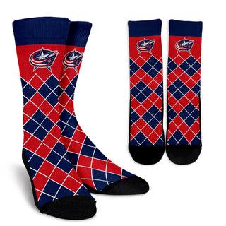 Gorgeous Columbus Blue Jackets Argyle Socks