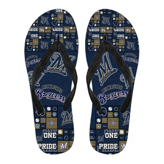 Pride Flag Milwaukee Brewers Flip Flops