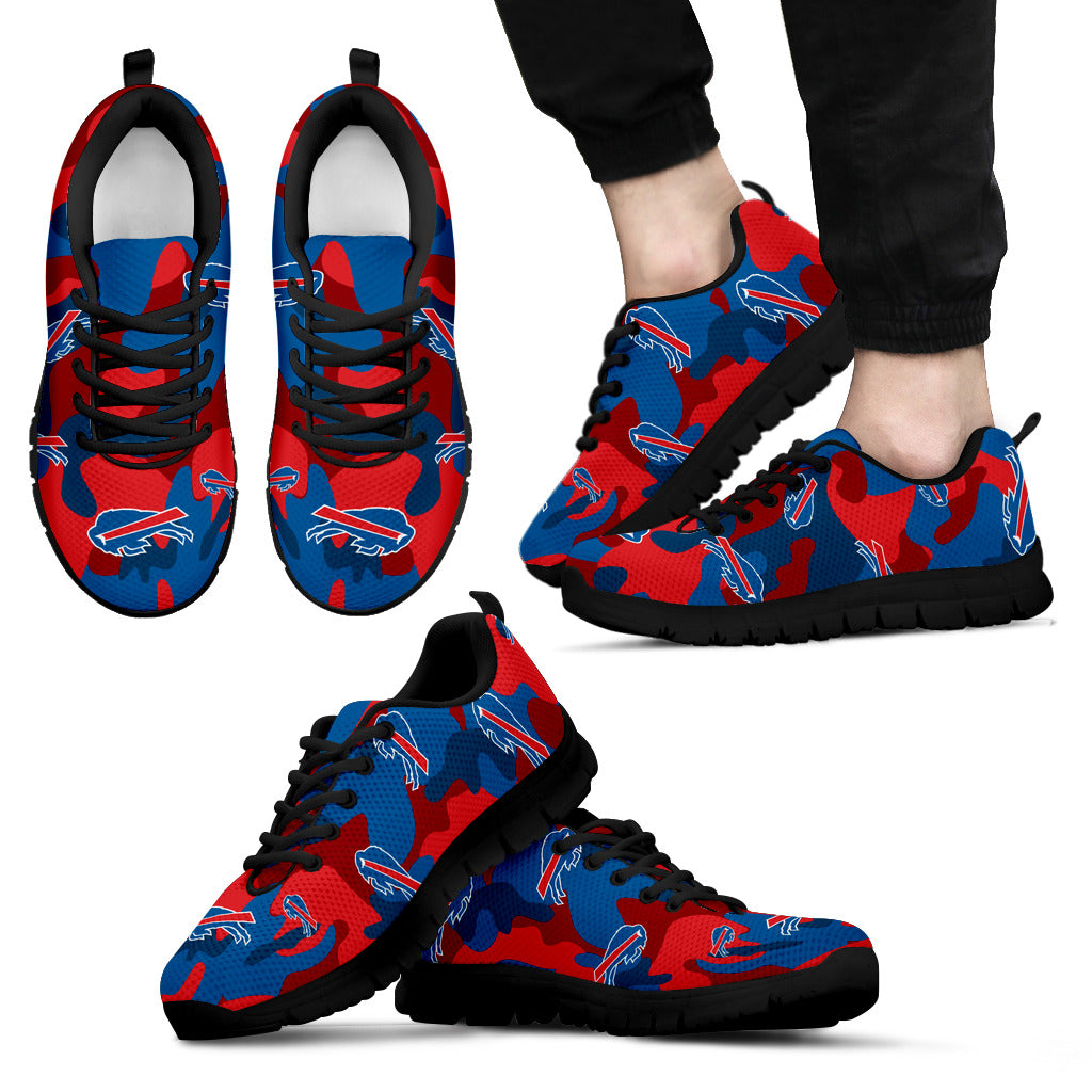 Buffalo Bills Cotton Camouflage Fabric Military Solider Style Sneakers