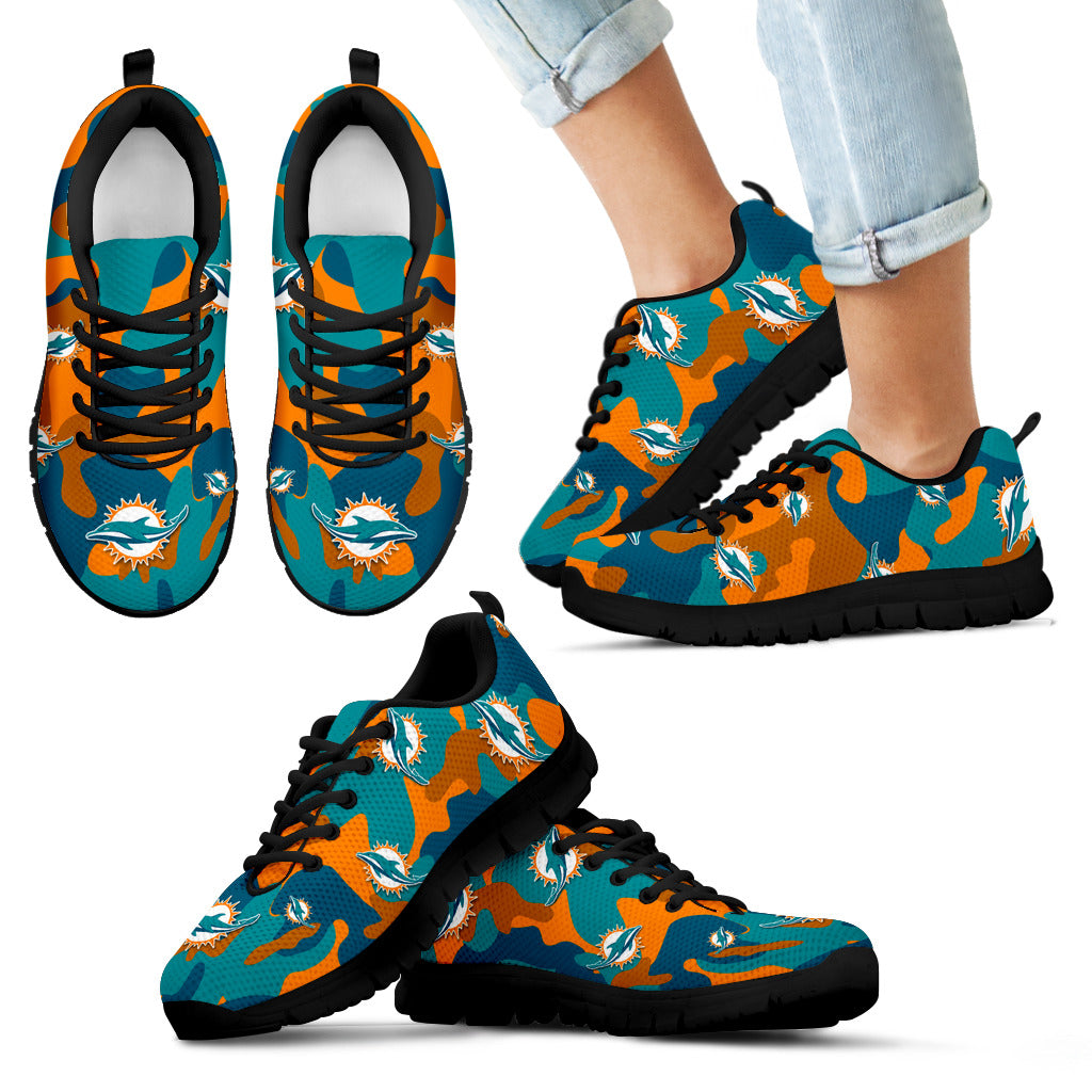 Miami Dolphins Cotton Camouflage Fabric Military Solider Style Sneakers