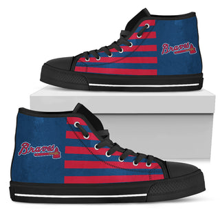 American Flag Atlanta Braves High Top Shoes