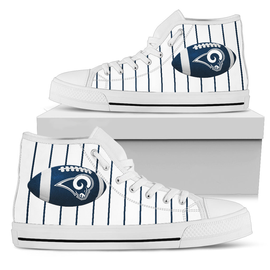 Straight Line With Deep Circle Los Angeles Rams High Top Shoes