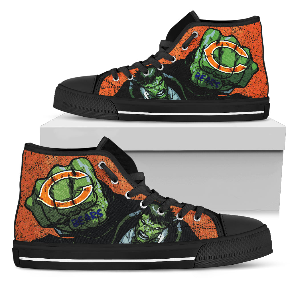 Hulk Punch Chicago Bears High Top Shoes