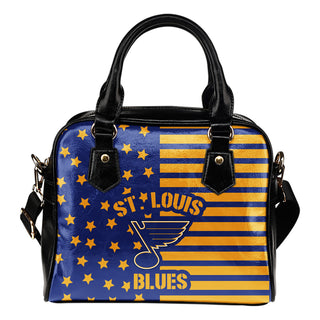 Twinkle Star With Line St. Louis Blues Shoulder Handbags