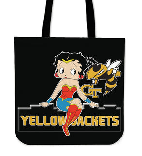 Wonder Betty Boop Georgia Tech Yellow Jackets Tote Bags