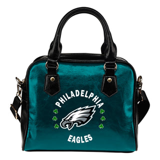 Central Beautiful Logo Circle Lucky Leaf Philadelphia Eagles Shoulder Handbags