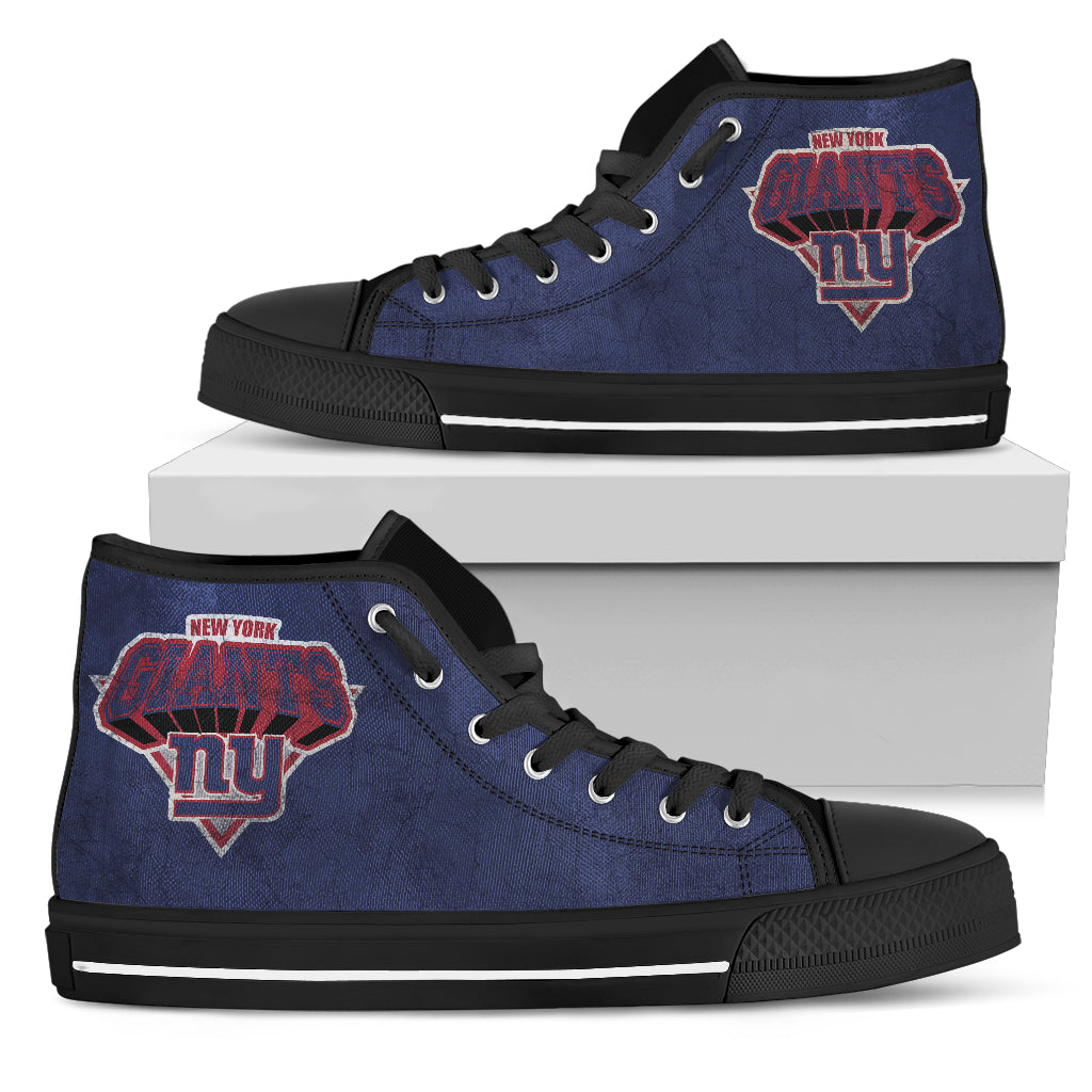 3D Simple Logo New York Giants High Top Shoes