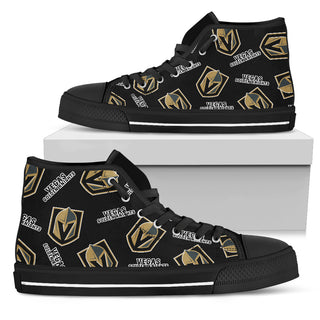 Script Logo Pattern Vegas Golden Knights High Top Shoes