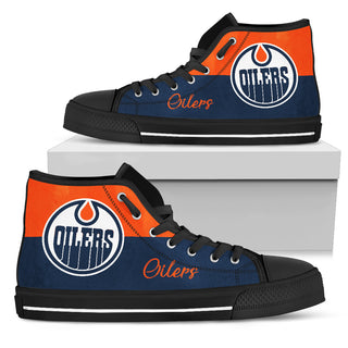Divided Colours Stunning Logo Edmonton Oilers High Top Shoes