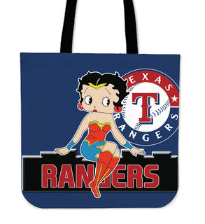 Wonder Betty Boop Texas Rangers Tote Bags