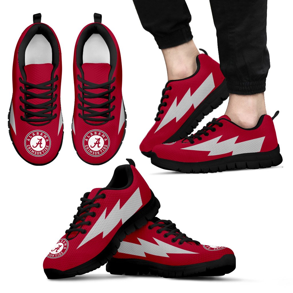 Funny Alabama Crimson Tide Sneakers Thunder Lightning Amazing Logo