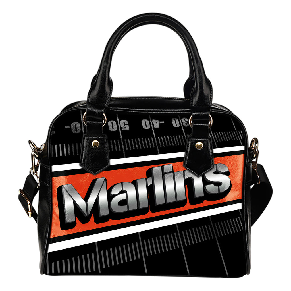 Miami Marlins Silver Name Colorful Shoulder Handbags
