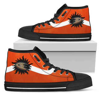 Simple Van Sun Flame Anaheim Ducks High Top Shoes