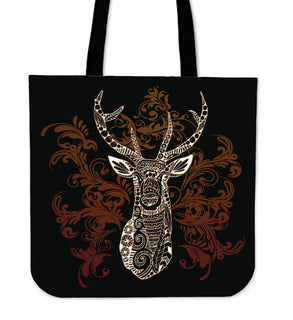 Deer Zentangle Style Tote Bags