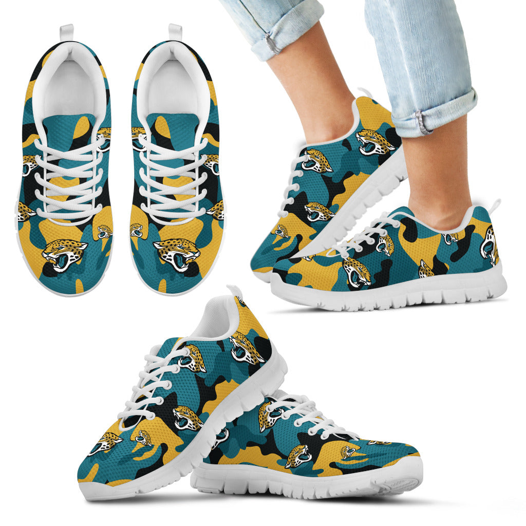 Jacksonville Jaguars Cotton Camouflage Fabric Military Solider Style Sneakers