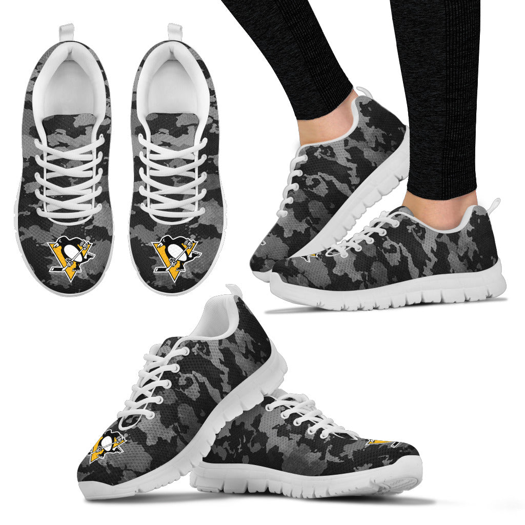 Arches Top Fabulous Camouflage Background Pittsburgh Penguins Sneakers