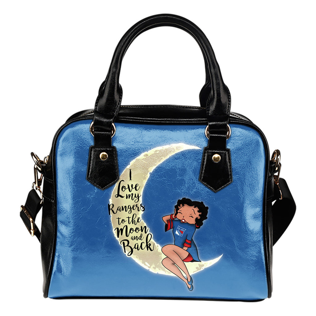 I Love My New York Rangers To The Moon And Back Shoulder Handbags - Best Funny Store