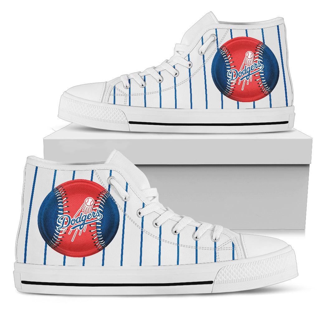 Straight Line With Deep Circle Los Angeles Dodgers High Top Shoes