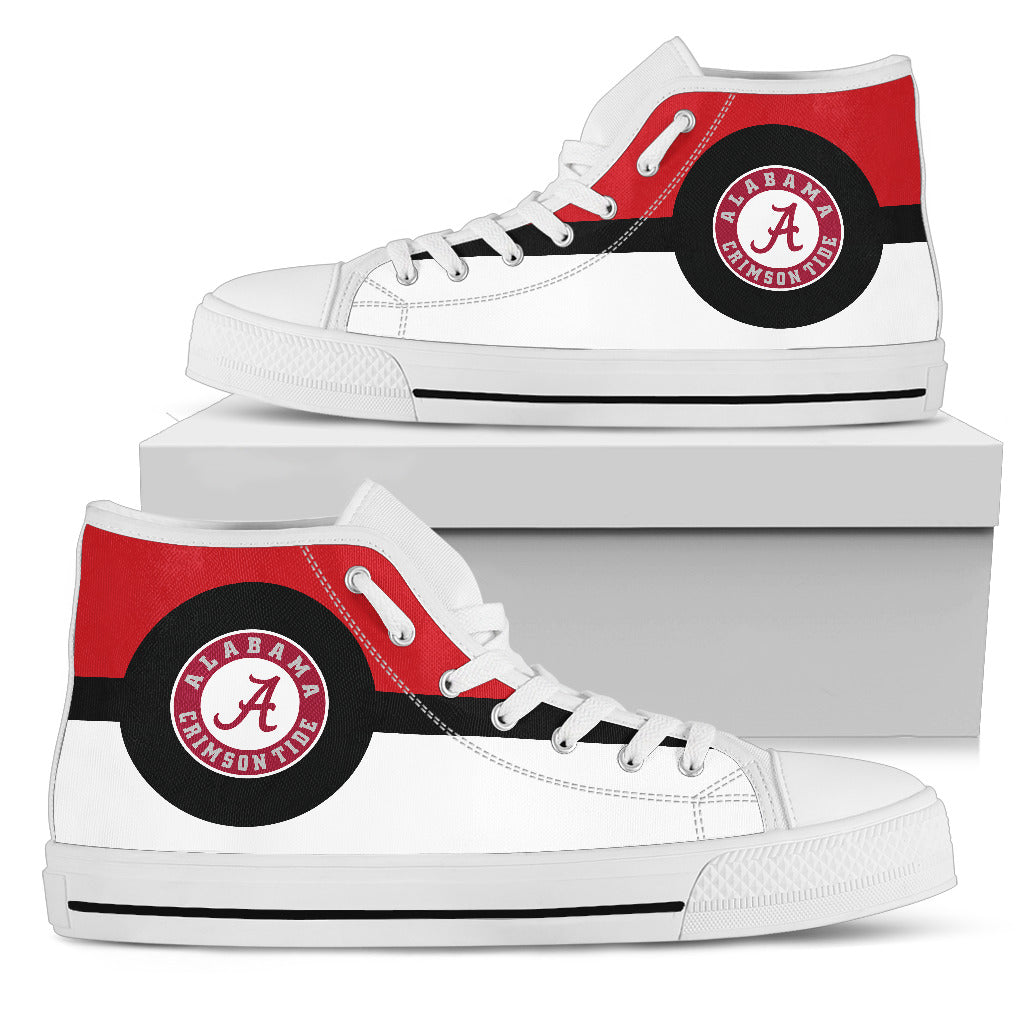 Bright Colours Open Sections Great Logo Alabama Crimson Tide High Top Shoes