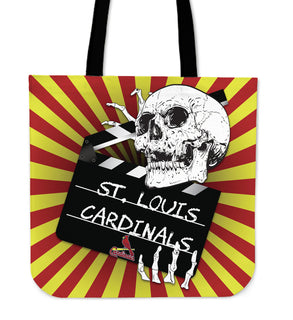 Clapper Film Skull St. Louis Cardinals Tote Bags