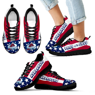 Proud Of American Flag Three Line Colorado Avalanche Sneakers