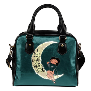 I Love My Philadelphia Eagles To The Moon And Back Shoulder Handbags - Best Funny Store