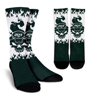 New York Jets Colorful Skull Socks