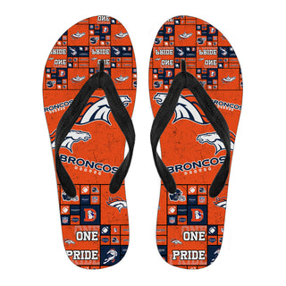 Pride Flag Denver Broncos Flip Flops