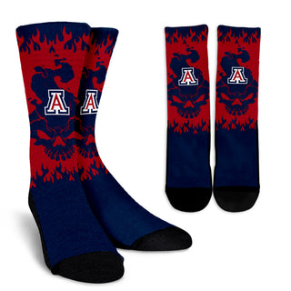 Arizona Wildcats Colorful Skull Socks