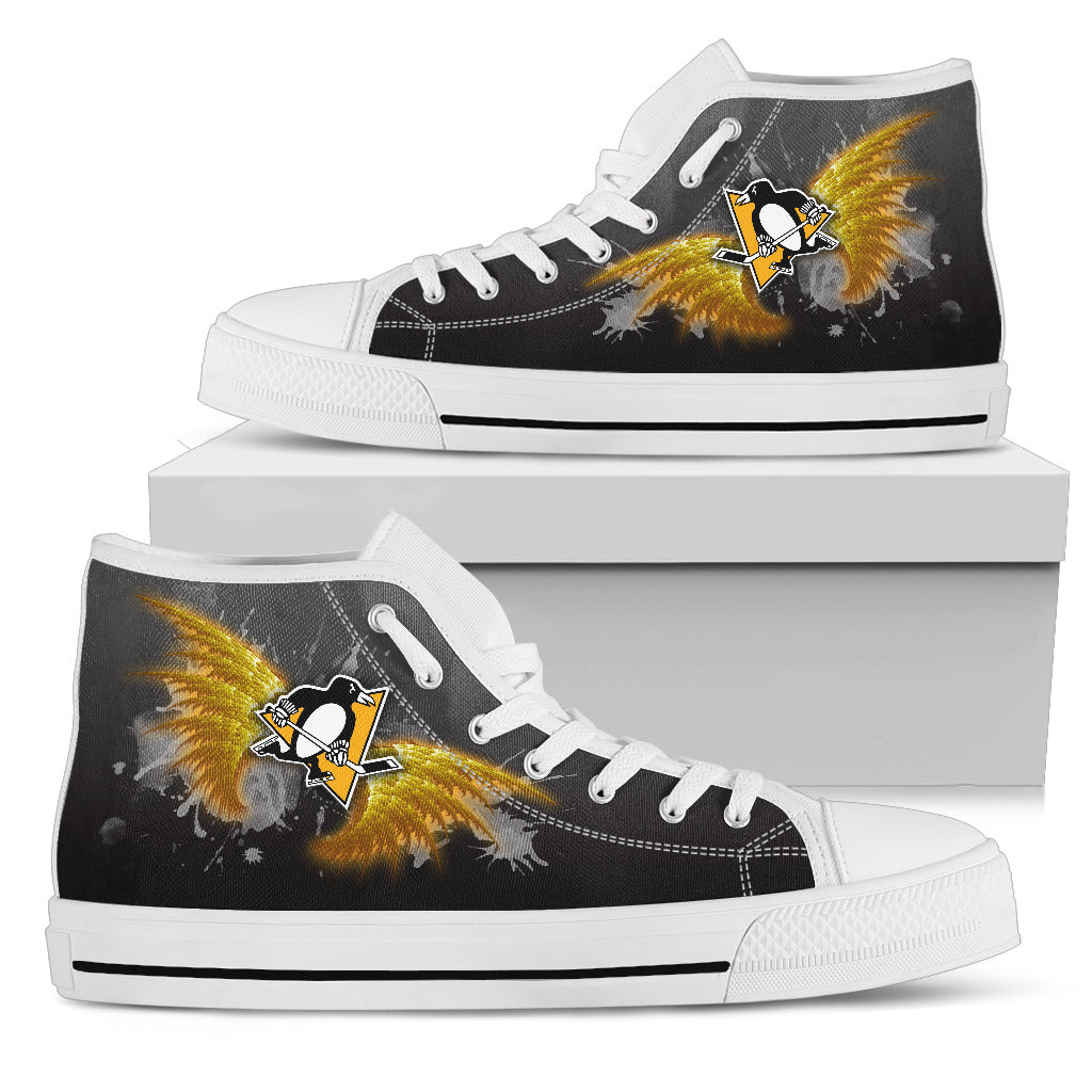 Angel Wings Pittsburgh Penguins High Top Shoes