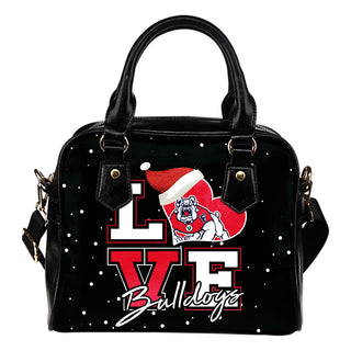 Love Word Christmas Sweet Fresno State Bulldogs Shoulder Handbags