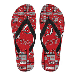 Pride Flag New Jersey Devils Flip Flops