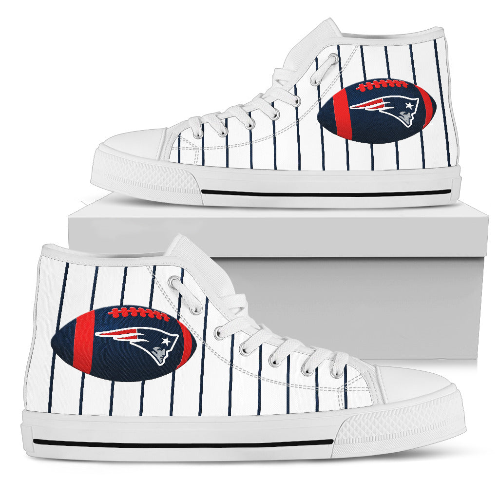 Straight Line With Deep Circle New England Patriots High Top Shoes